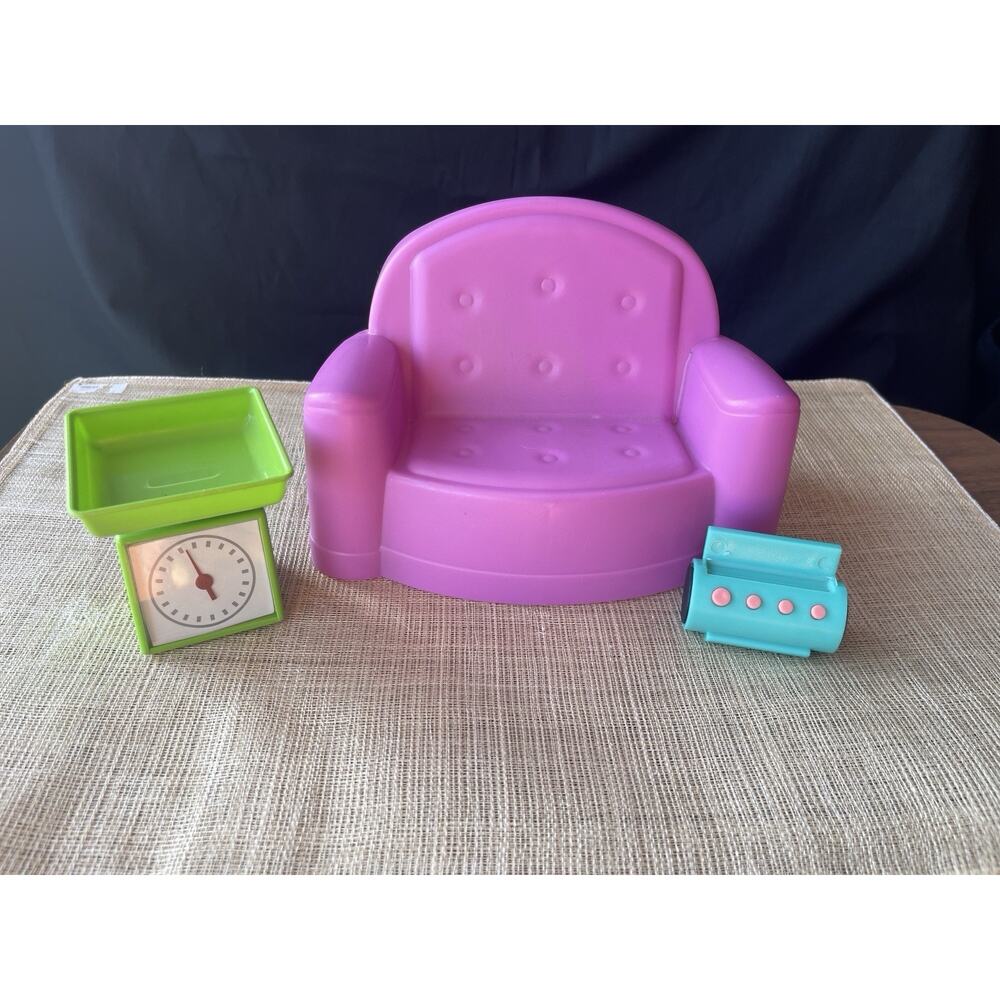 Unbranded Doll Furniture lot of 3 Couch Scale Radio Best for 10-12" Doll